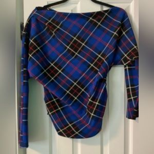 Zara plaid off the shoulder top